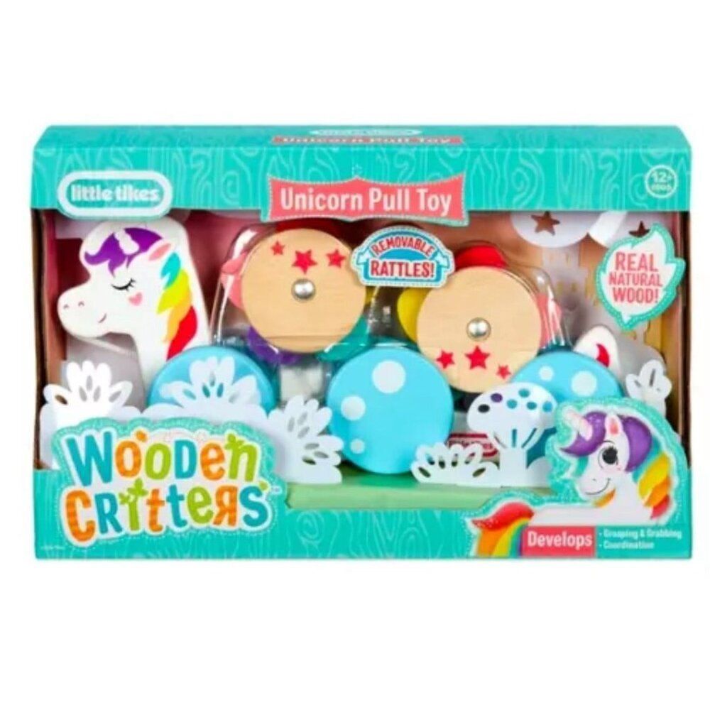 Unicorn Pull Toy brand new Little Tikes Wooden Critters toddler walking crawl